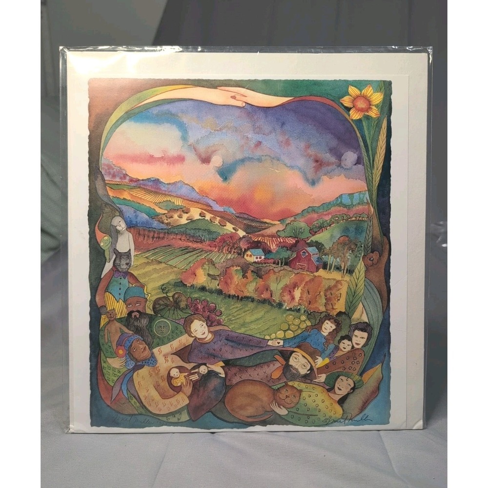 NEW‎ Jessel Miller Signed Watercolor Painting "Love is the Answer" Unframed